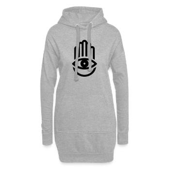 main de Fatma Hamsa - Sweat-shirt à capuche long Femme - gris chiné - Devant