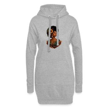 Afro Woman Sunflower Crown - Hoodie Dress - heather grey - Front