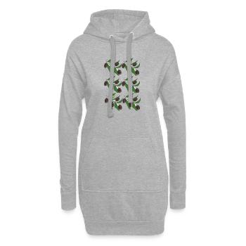 Motif rameau d’olivier - Sweat-shirt à capuche long Femme - gris chiné - Devant