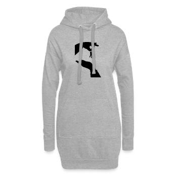 clés - Sweat-shirt à capuche long Femme - gris chiné - Devant