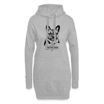Frenchie Mom Hunde Hund French Bulldog Wilsigns - Hoodie-Kleid - Grau meliert - Vorne