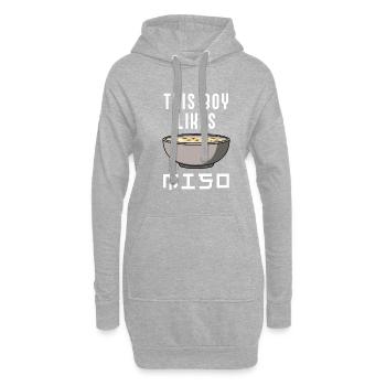 Miso Soup Chef Citation drôle Boy Likes Miso - Sweat-shirt à capuche long Femme - gris chiné - Devant