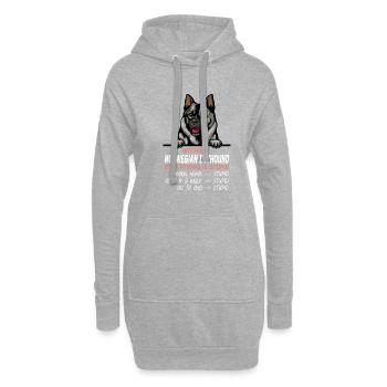 Ohne Norwegischer Elchhund ist alles doof - Hoodie-Kleid - Grau meliert - Vorne