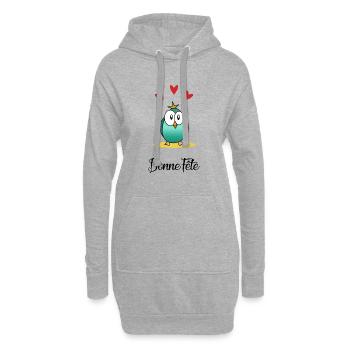 BONNE FÊTE. FÊTE DES MÈRES. FÊTE DES PÈRES. FÊTE - Sweat-shirt à capuche long Femme - gris chiné - Devant