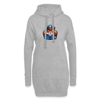 Officer Eichhörnchen - Hoodie-Kleid - Grau meliert - Vorne