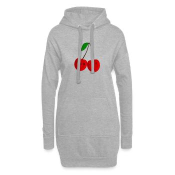 Chibi cerise - Sweat-shirt à capuche long Femme - gris chiné - Devant