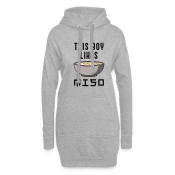 Boy Likes Miso Soupe Cuisine japonaise Ramen - Sweat-shirt à capuche long Femme - gris chiné - Devant
