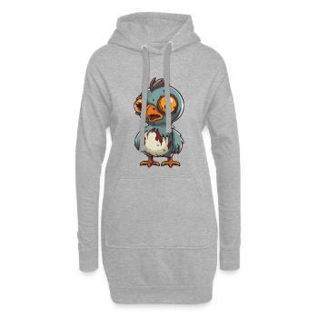 Huhn Halloween Zombie - Hoodie-Kleid - Grau meliert - Vorne