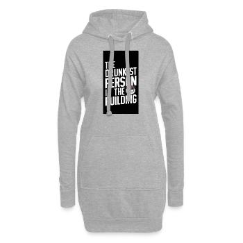 La personne la plus ivre de l’immeuble. - Sweat-shirt à capuche long Femme - gris chiné - Devant