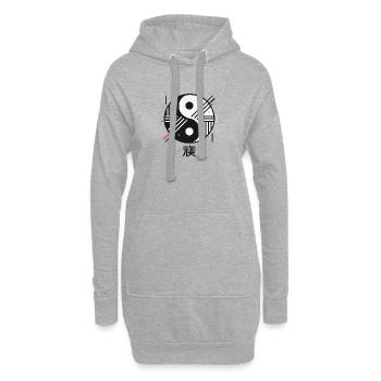 „Chōwa – Moderne Harmonie“ - Hoodie-Kleid - Grau meliert - Vorne