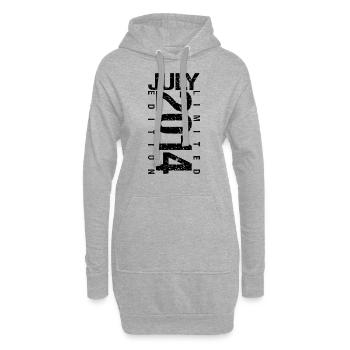 Geburtstag Juli 2014 Juli geboren im Juli 2014 - Hoodie-Kleid - Grau meliert - Vorne