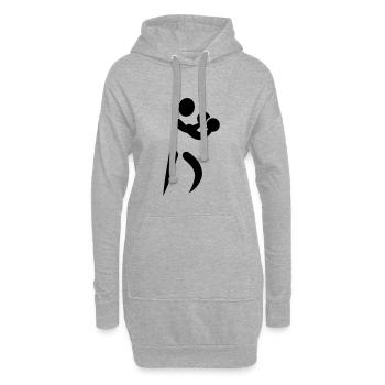 boxe - Sweat-shirt à capuche long Femme - gris chiné - Devant