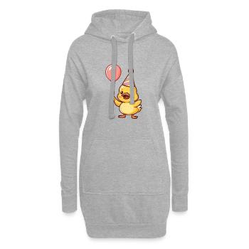 Canard Anniversaire Bébé - Sweat-shirt à capuche long Femme - gris chiné - Devant