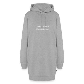Philosophie Philosophe Nietzsche Dire drôle - Sweat-shirt à capuche long Femme - gris chiné - Devant