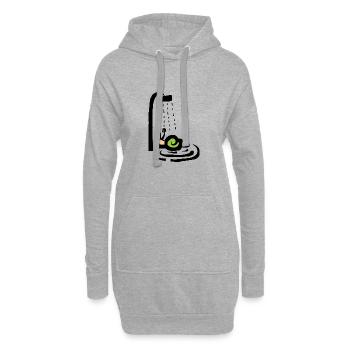 Schnecke unter der Dusche - Duschen - Hoodie-Kleid - Grau meliert - Vorne