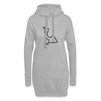 Pfeil Zeichnung Skizze schwarz - Hoodie-Kleid - Grau meliert - Vorne