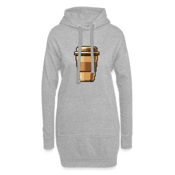 Coffee to go Pixel Gamer Kaffee - Hoodie-Kleid - Grau meliert - Vorne