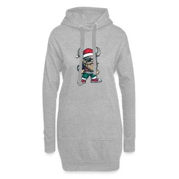 Noël viking Noël - Sweat-shirt à capuche long Femme - gris chiné - Devant