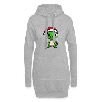 Lézard Noël Noël - Sweat-shirt à capuche long Femme - gris chiné - Devant