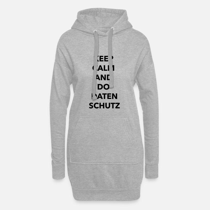 Keep calm and do Datenschutz - Hoodie-Kleid - Grau meliert