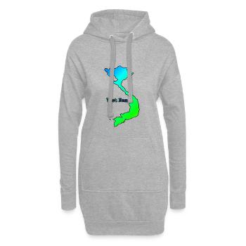 Pays d'Asie - Vietnam - Sweat-shirt à capuche long Femme - gris chiné - Devant