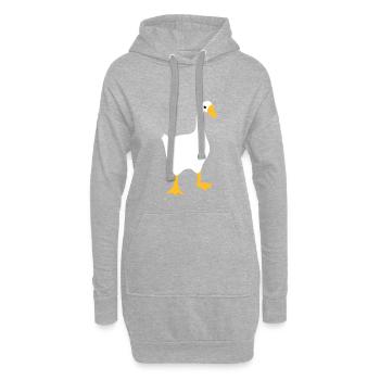 Oie blanche très en colère - Sweat-shirt à capuche long Femme - gris chiné - Devant