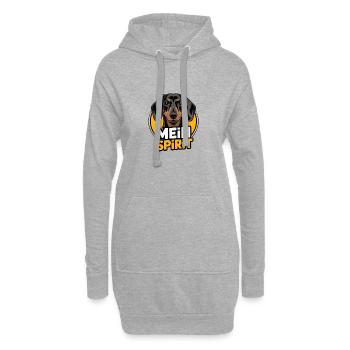 Dackel mein Spirit mein Seelenhund - Hoodie-Kleid - Grau meliert - Vorne