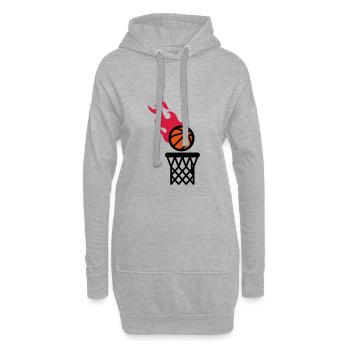 Feuer Basketball - Hoodie-Kleid - Grau meliert - Vorne