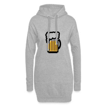 Obtention du diplôme de bière cadeau fête - Sweat-shirt à capuche long Femme - gris chiné - Devant