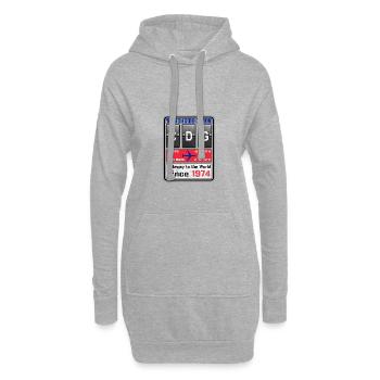 CDG Aéroport de Charles de Gaulle Paris France - Sweat-shirt à capuche long Femme - gris chiné - Devant