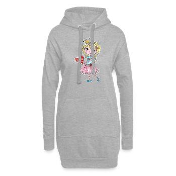 Petite princesse - Sweat-shirt à capuche long Femme - gris chiné - Devant