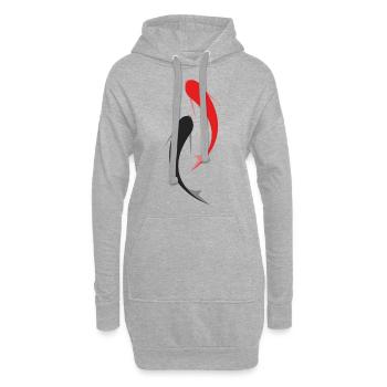 Japanischer Koi - Hoodie-Kleid - Grau meliert - Vorne