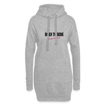 Born to ride - forced to work - Hoodie-Kleid - Grau meliert - Vorne