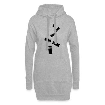 Icône Coiffeur - Sweat-shirt à capuche long Femme - gris chiné - Devant