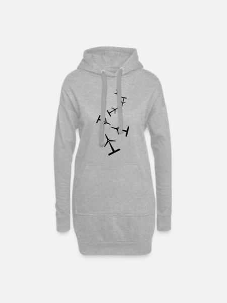 Windrad Silhouette - Hoodie-Kleid - Grau meliert