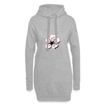 Fleur de cerisier Sakura - Sweat-shirt à capuche long Femme - gris chiné - Devant