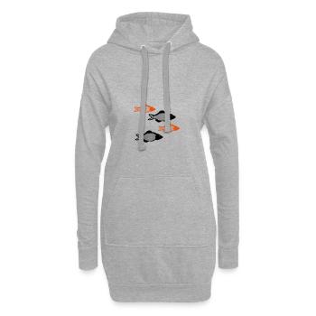 poisson - Sweat-shirt à capuche long Femme - gris chiné - Devant