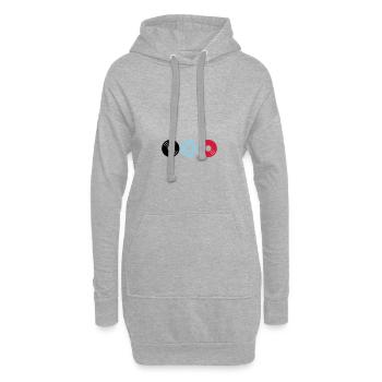 schallplatten 02 - Hoodie-Kleid - Grau meliert - Vorne