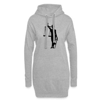 Gerechtigkeit - Hoodie-Kleid - Grau meliert - Vorne