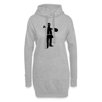Ouvrier du bâtiment - Sweat-shirt à capuche long Femme - gris chiné - Devant