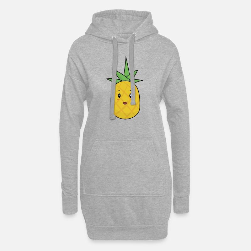 Ananas Comic Süss Frucht - Hoodie-Kleid - Grau meliert