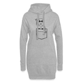 Sac Alien vagues friendly - Sweat-shirt à capuche long Femme - gris chiné - Devant