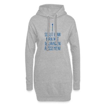 16. Geburtstag 16 Jahre Spruch - Hoodie-Kleid - Grau meliert - Vorne