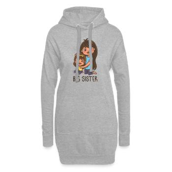 Grande Sœur - Sweat-shirt à capuche long Femme - gris chiné - Devant