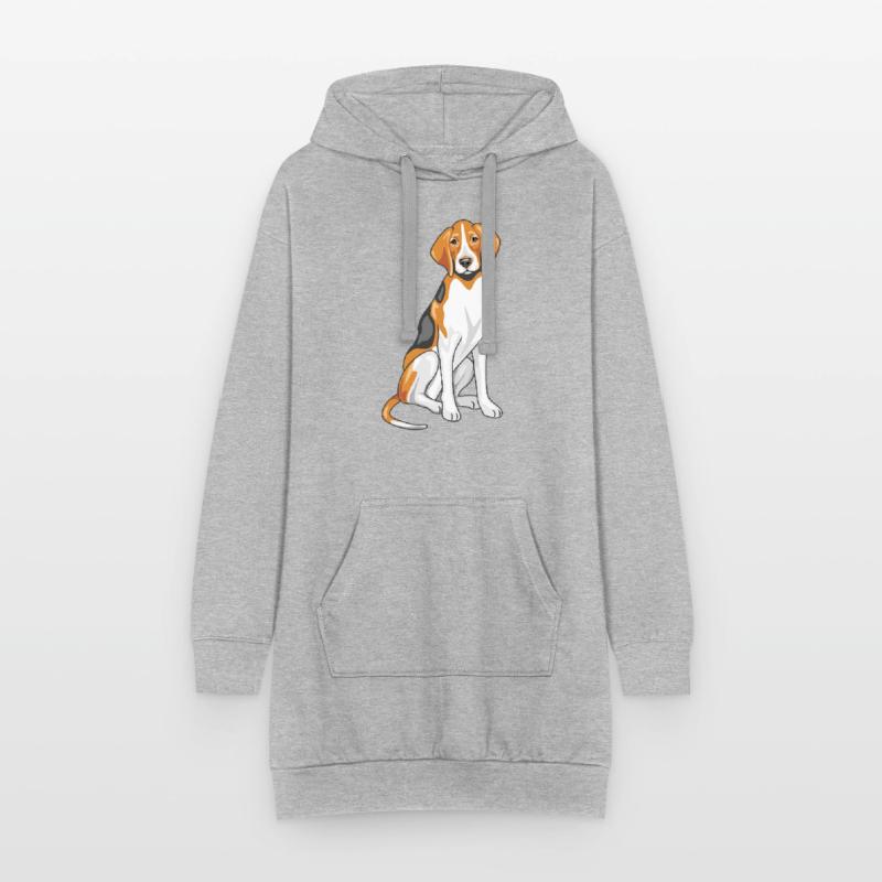 Sitzender Foxhound Hoodie-Kleid