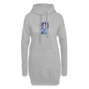 Ganesha dein Glücksgott macht den WEG frei - Hoodie-Kleid - Grau meliert - Vorne