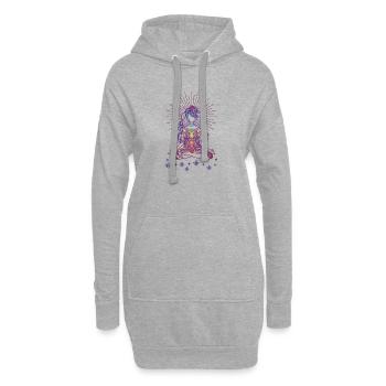 Boho Yoga Style Mädel Happy Mind Happy Life - Hoodie-Kleid - Grau meliert - Vorne