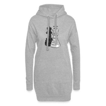 schach figuren dame koenig - Hoodie-Kleid - Grau meliert - Vorne