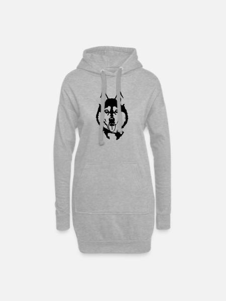 Husky - Sweat-shirt à capuche long Femme - gris chiné