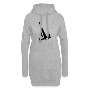 catamaran - Sweat-shirt à capuche long Femme - gris chiné - Devant